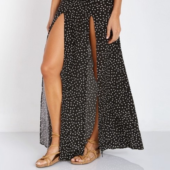 🛑SOLD Stone Cold Fox Cryptic Maxi Skirt Silk in Black Size 1 - Picture 2 of 8